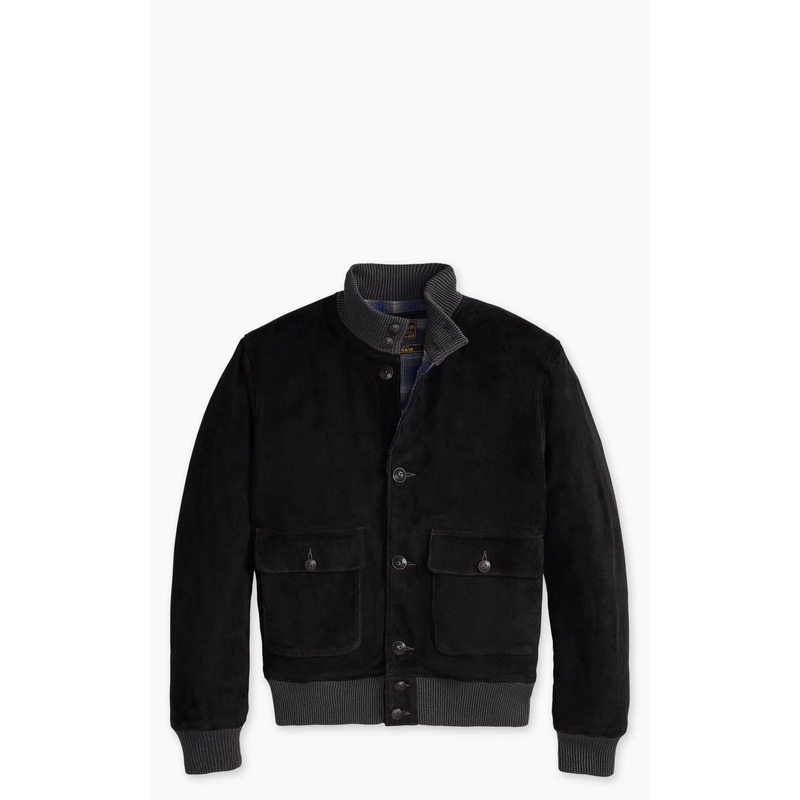 RRL Mason Suede Bomber Jacket Vintage Black S