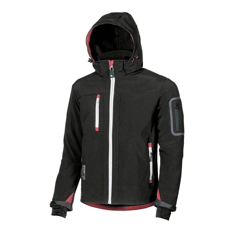 U-Power Metropolis Water Resistant Stretch Softshell – Detachable Hood Black Carbon 2XL