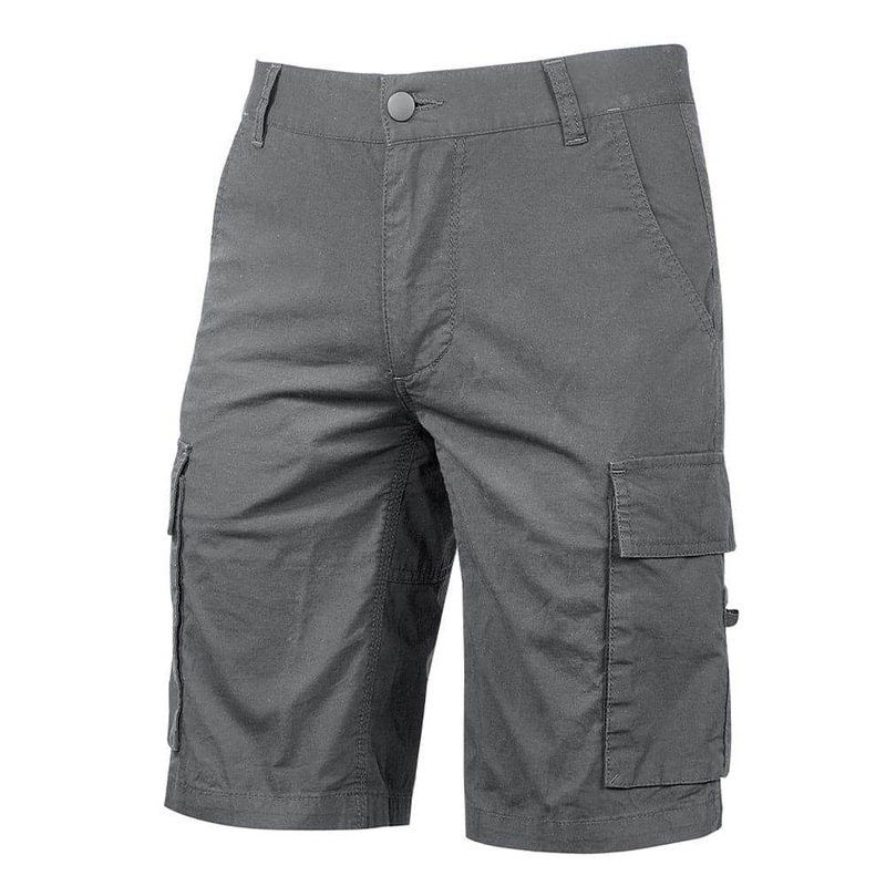U-Power Summer Stretch Cotton Canvas Cargo Combat Work Shorts Black Carbon 2XL