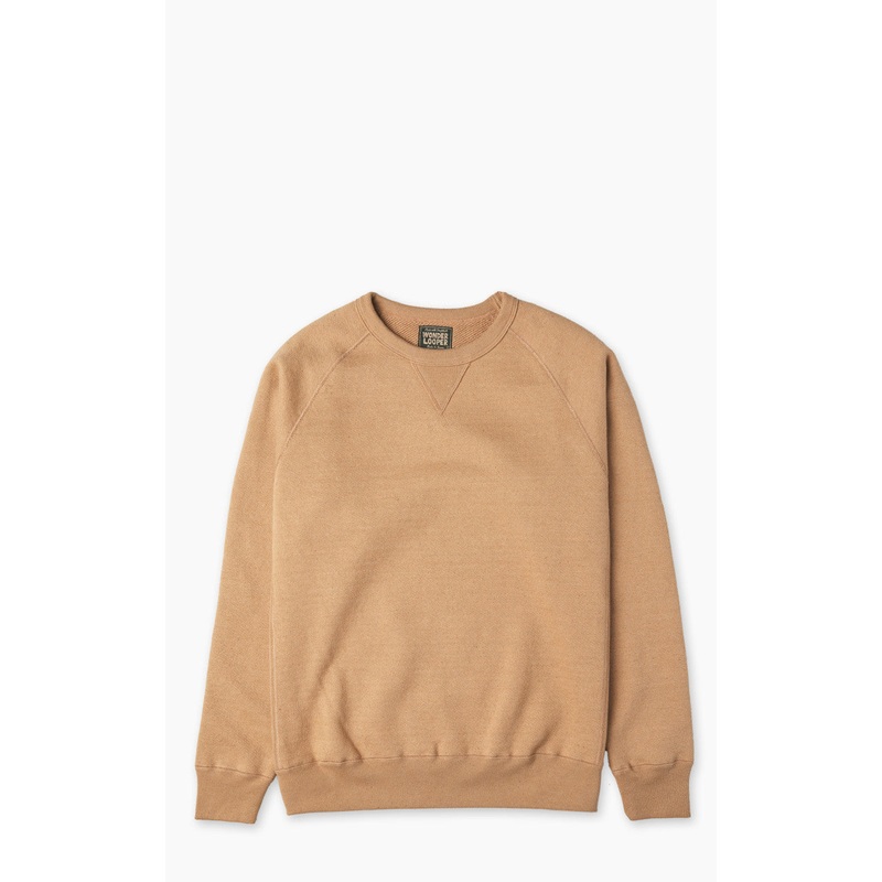 Wonder Looper Pullover Crewneck Double Heavyweight French Terry Foxfibre Coyote 80 S