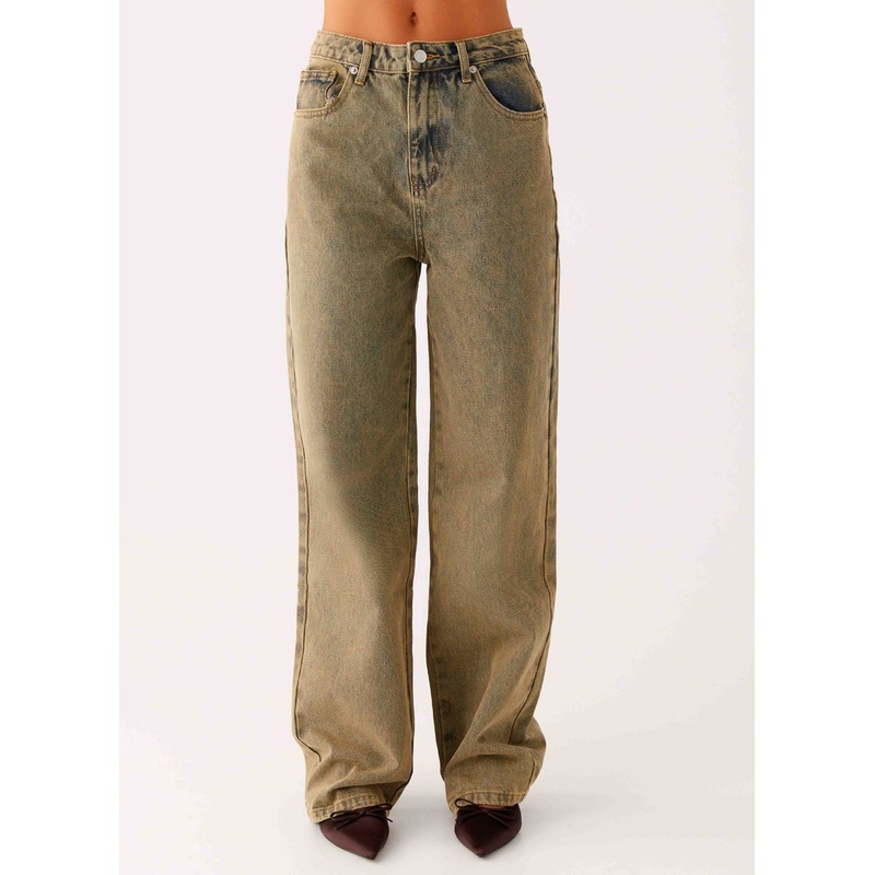 Back Again Straight Leg Denim Jeans – Brown Sand Wash Brown Sand Wash US 0