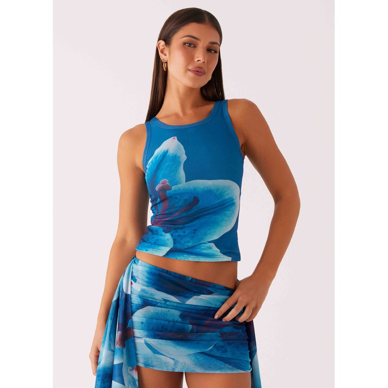Edera Tank – Turquoise Floral Turquiose Floral US 0