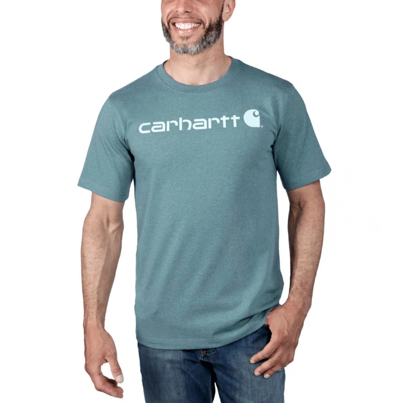 Carhartt 103361 Relaxed Fit Heavyweight Short Sleeve Logo Graphic T-Shirt BLACK XS
