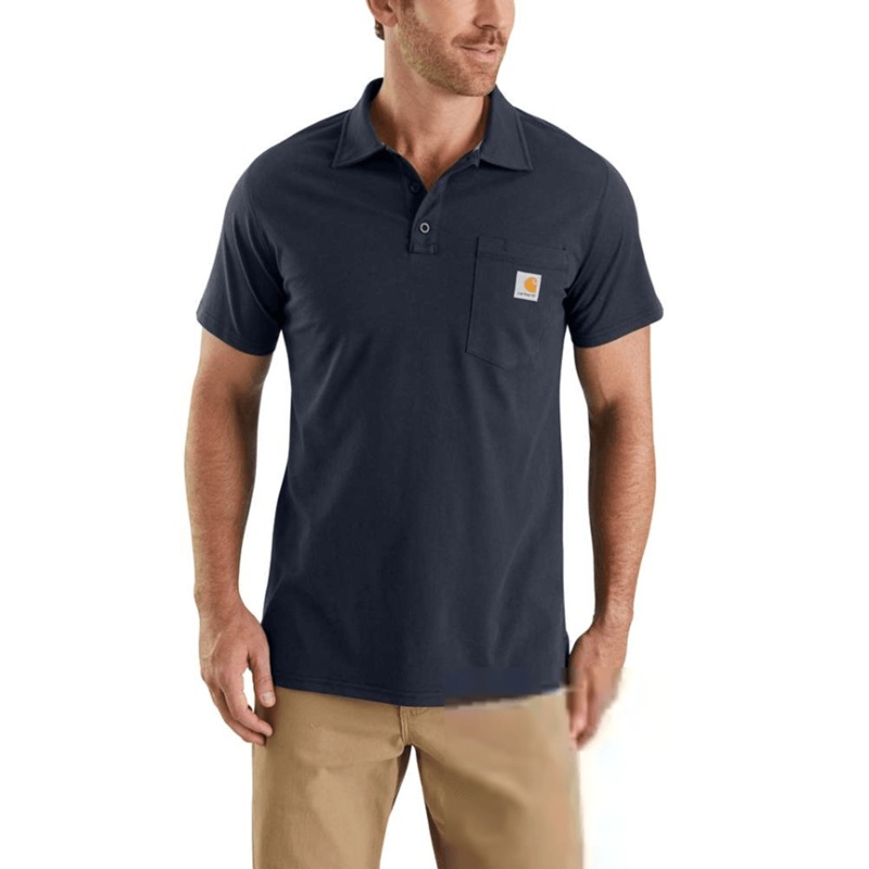Carhartt 103569 Force Relaxed Fit Midweight Short Sleeve Pocket Polo BLACK 2XL