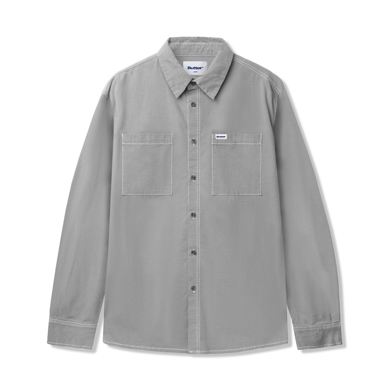 Ripstop Button Up Shirt, Grey S