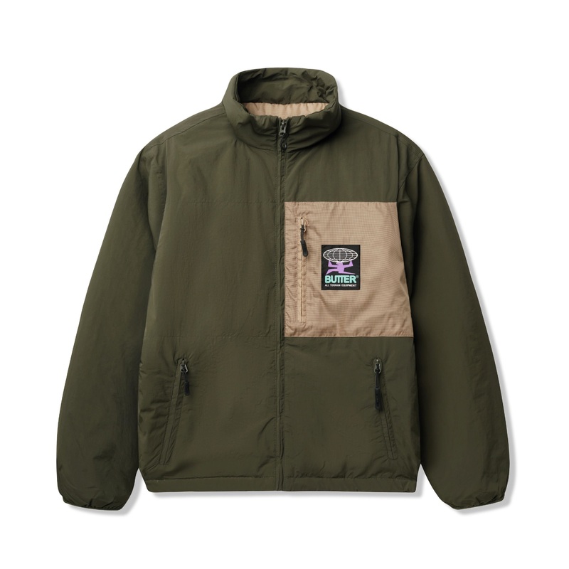 Terrain Puffer Jacket, Dark Olive S