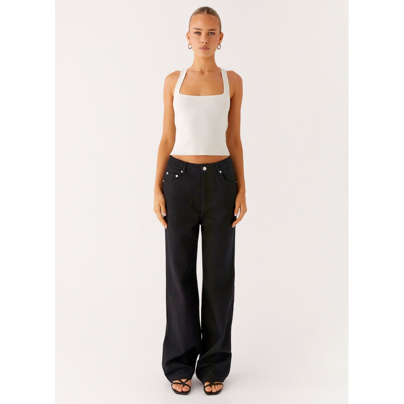 Back Again Straight Leg Denim Jeans – Black Black US 0