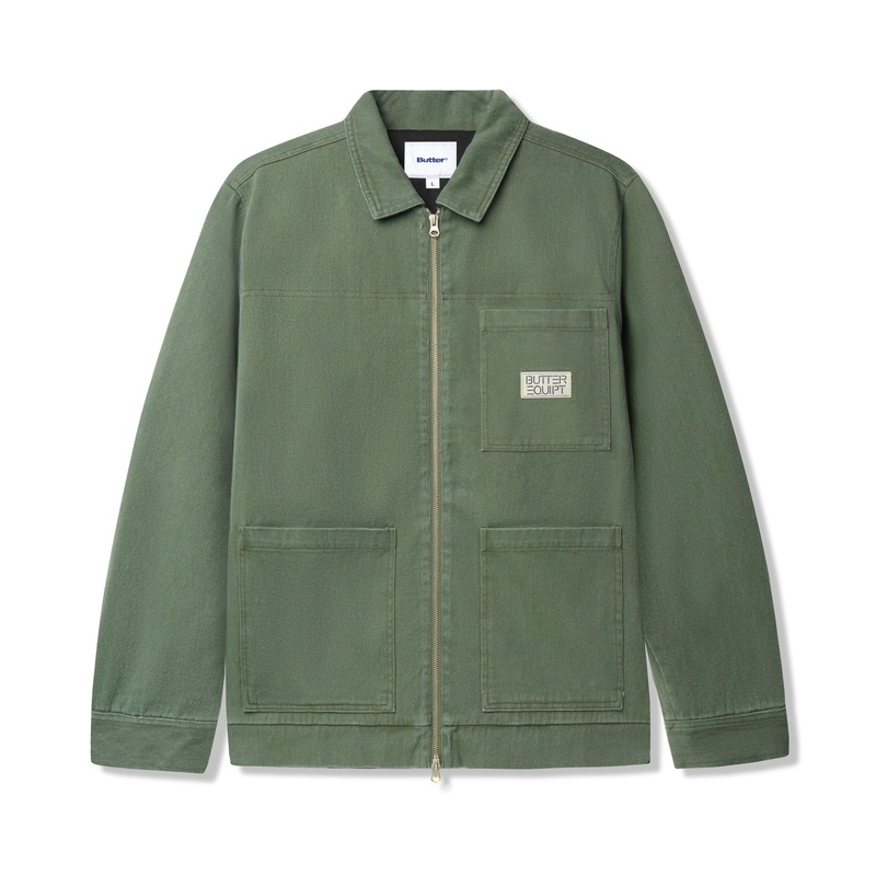 Washed Zip Up Jacket, Pine S