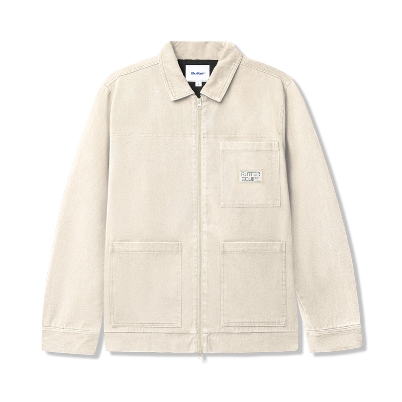 Washed Zip Up Jacket, Sand S