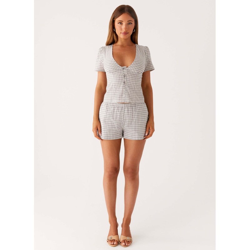 Adalina Shorts – Grey Check Grey Check US 0