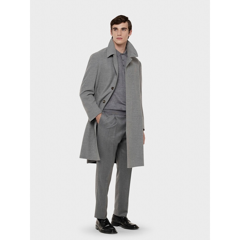 Cappotto traviata in lana “Nuage” 180’s grigio chiaro 48