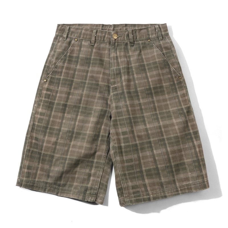 Work Shorts, Washed Plaid 28″