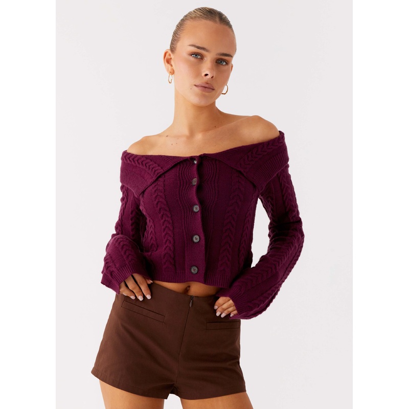 All Hours Cable Knit – Plum Plum XS-S