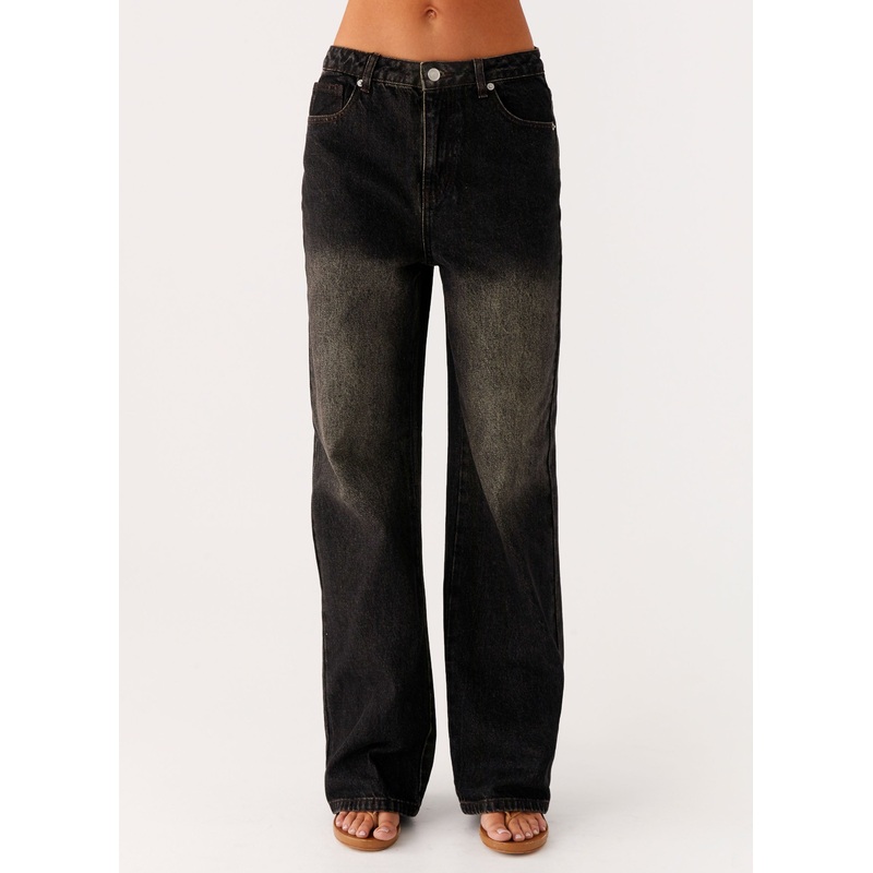 Back Again Straight Leg Denim Jeans – Acid Charcoal Acid Charcoal US 0