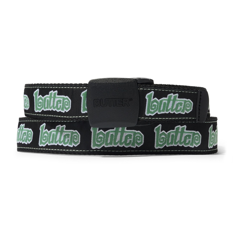 Swirl Woven Belt, Black OSFA