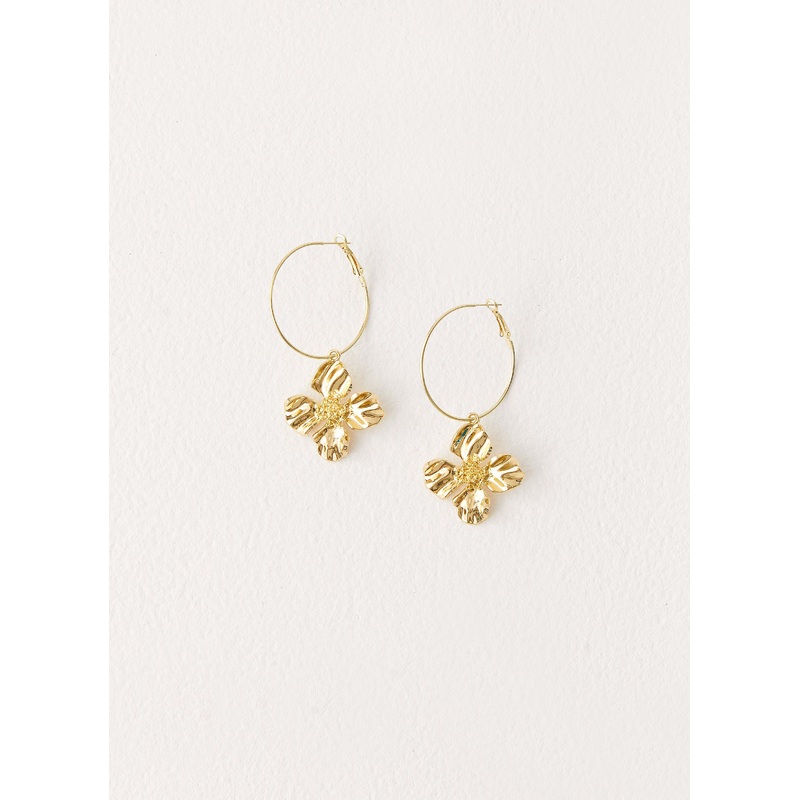 Aulora Flower Earrings – Gold Gold One Size