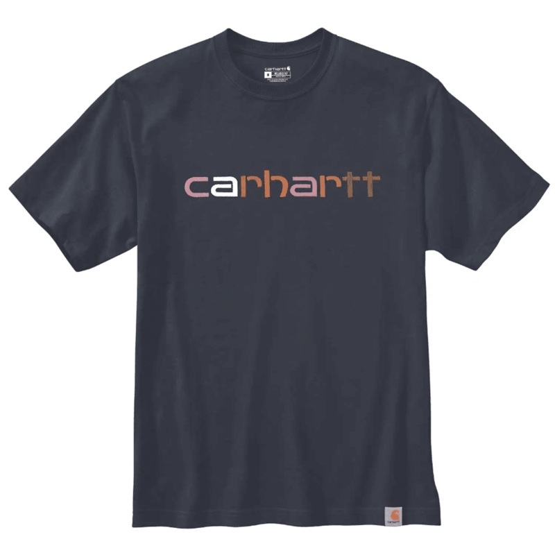 Carhartt 105797 Relaxed Fit Heavyweight Short Sleeve Log Graphic T-Shirt NAVY 2XL