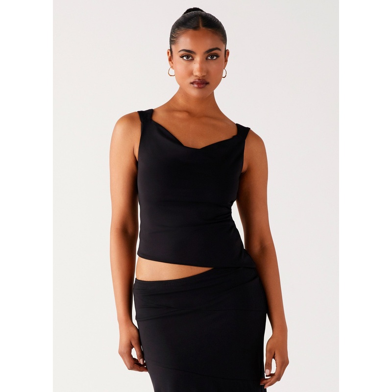 Wonderlust Cowl Top – Black Black US 0