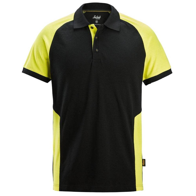 Snickers 2750 Two-Coloured Short Sleeve Polo Shirt Black / Steel Grey XS