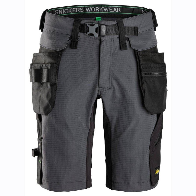 Snickers 6172 FlexiWork, Shorts Detachable Holster Pockets Black Snickers Size 44 – Waist Size 30″
