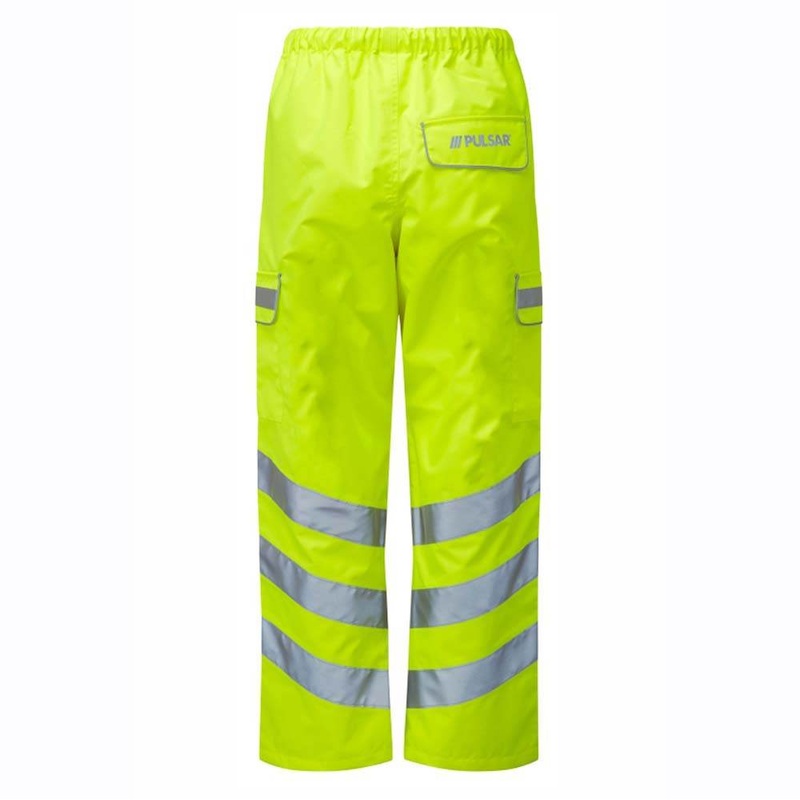PULSAR P206  Hi-Vis Yellow Waterproof Breathable Over Trouser Yellow 29″ Leg 2XL