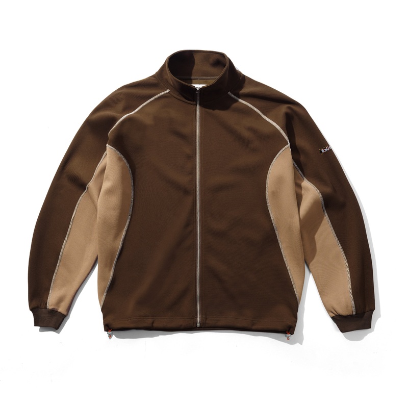 Warped Track Jacket, Brown S