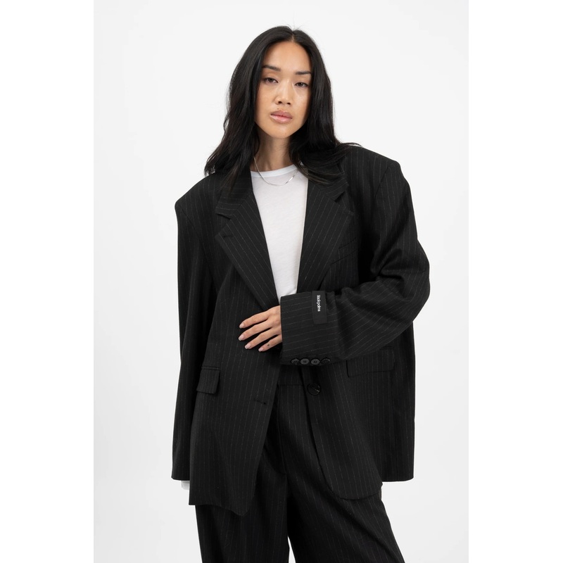 BENJA Blazer Pinstripe Black S