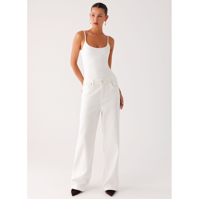 Back Again Straight Leg Denim Jeans – White White US 0