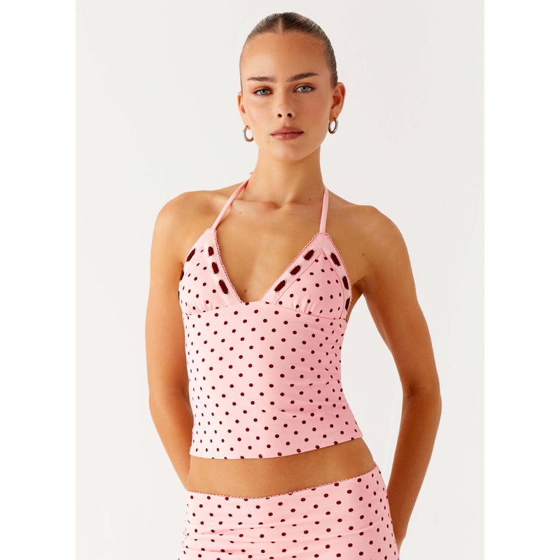 Bahama Eyelet Lace Up Top – Strawberry Dot Strawberry Dot US 0