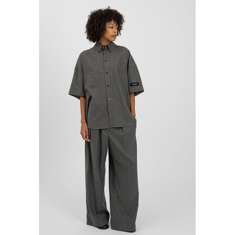 BENJA Short Shirt Pinstripe Grey S