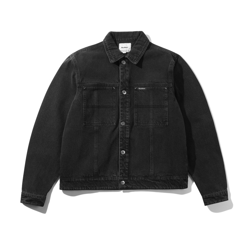 Trucker Denim Jacket, Washed Black S Washed Black