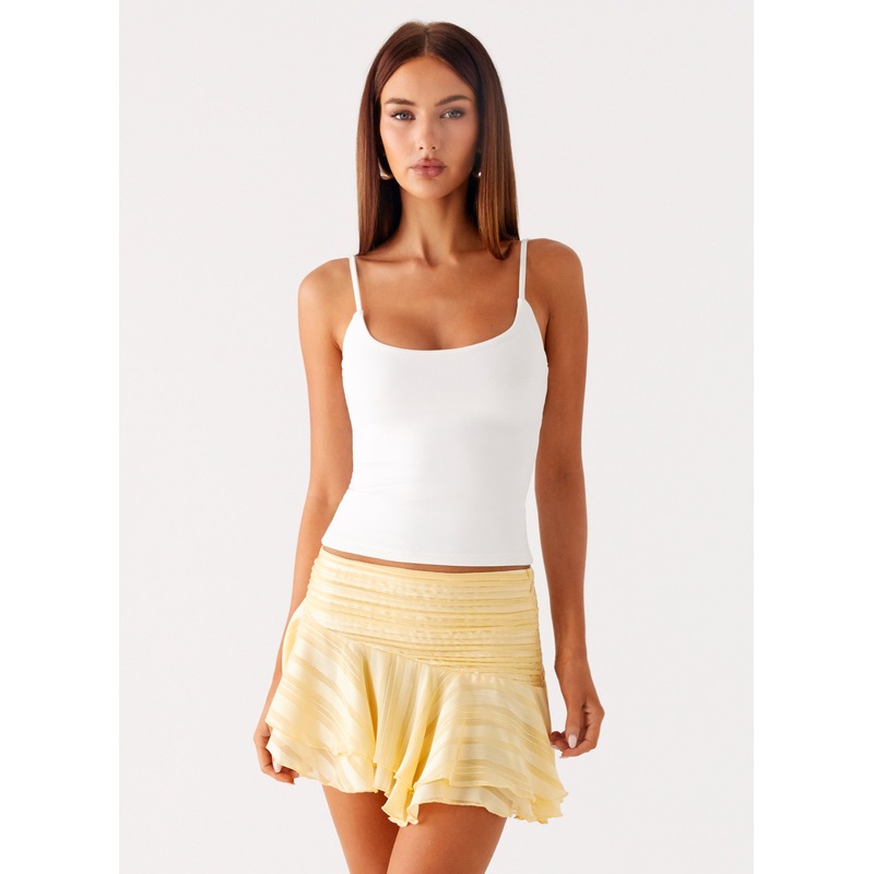 Willow Chiffon Mini Skirt – Yellow Yellow US 0