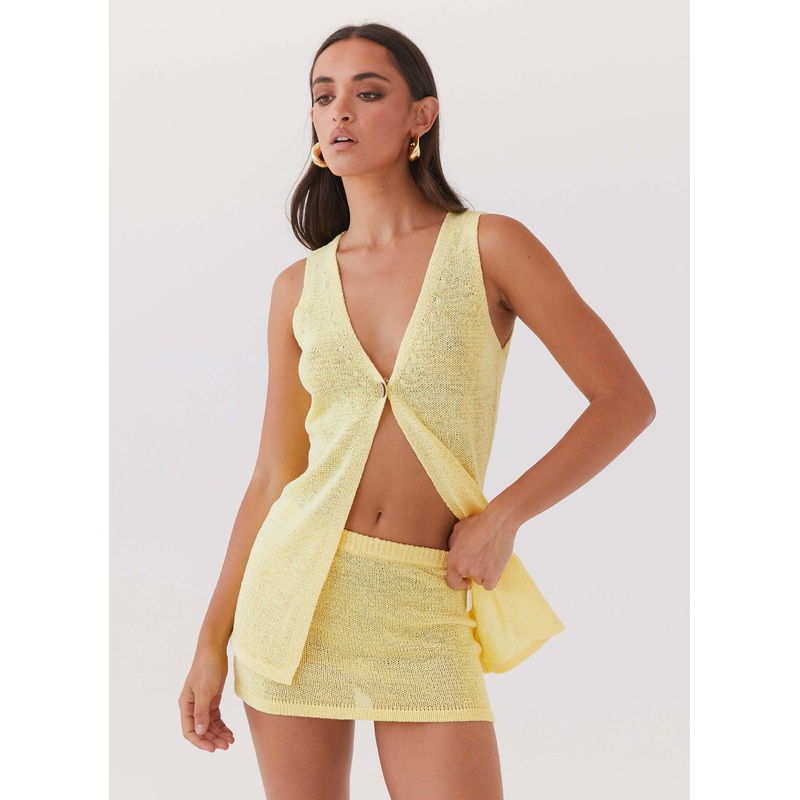 Capri Glow Knit Mini Skirt – Canary Canary XXS