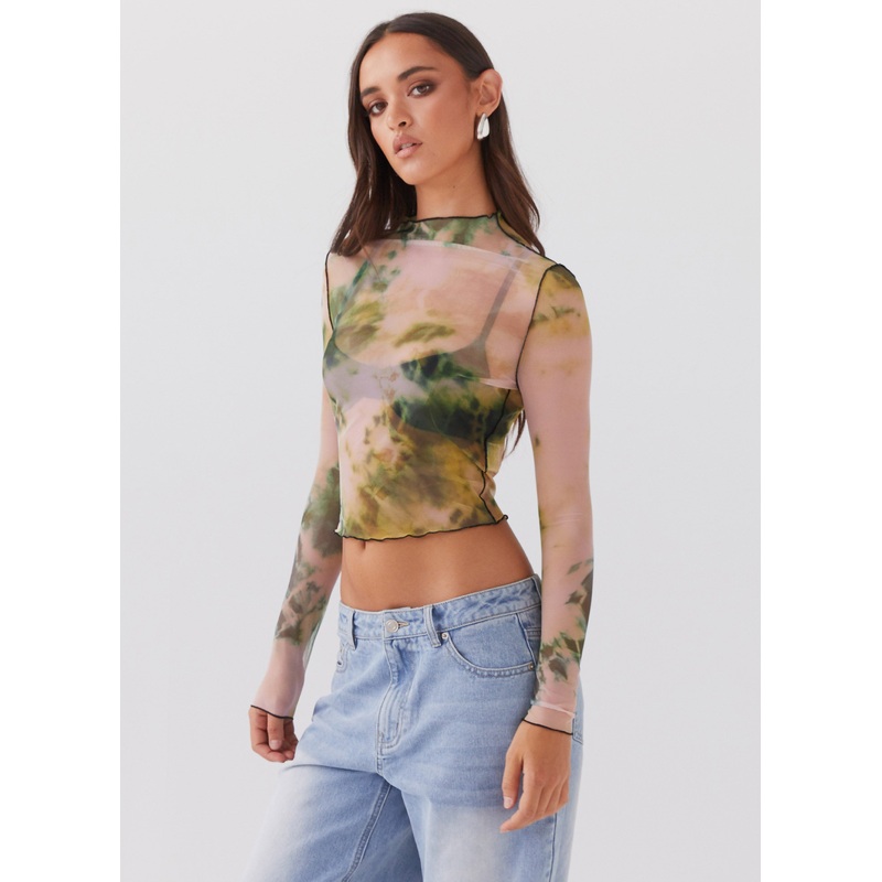 Neon Serenade Mesh Long Sleeve Top – Rainforest Rainforest US 0