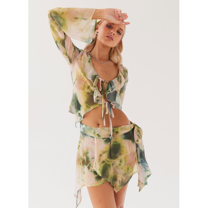 Sariah Tie Mini Skirt – Rainforest Rainforest US 0