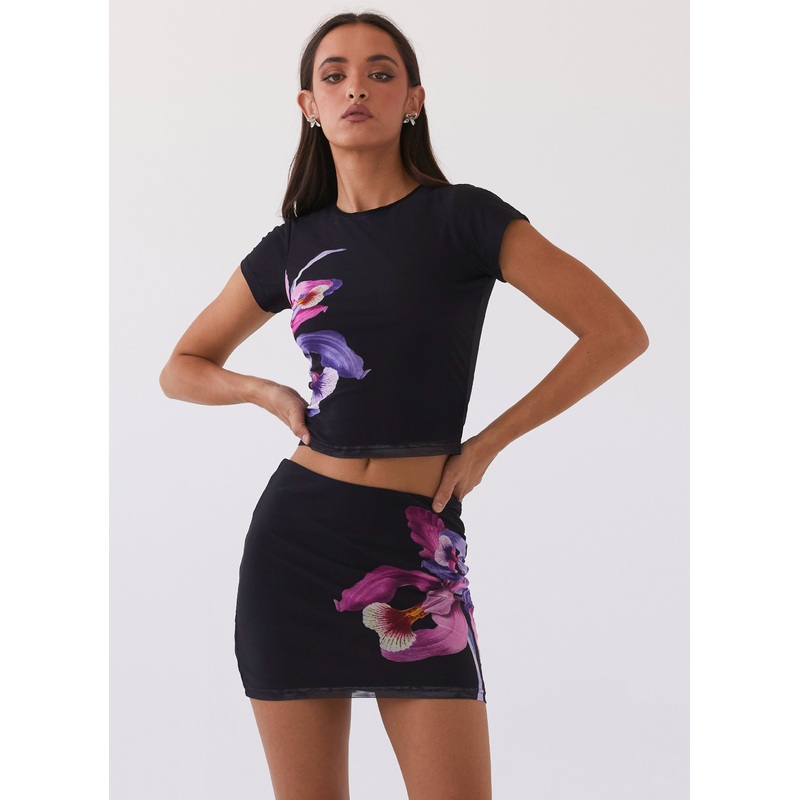 Sunset Bliss Mesh Mini Skirt – Cosmo Floral Cosmo Floral US 0