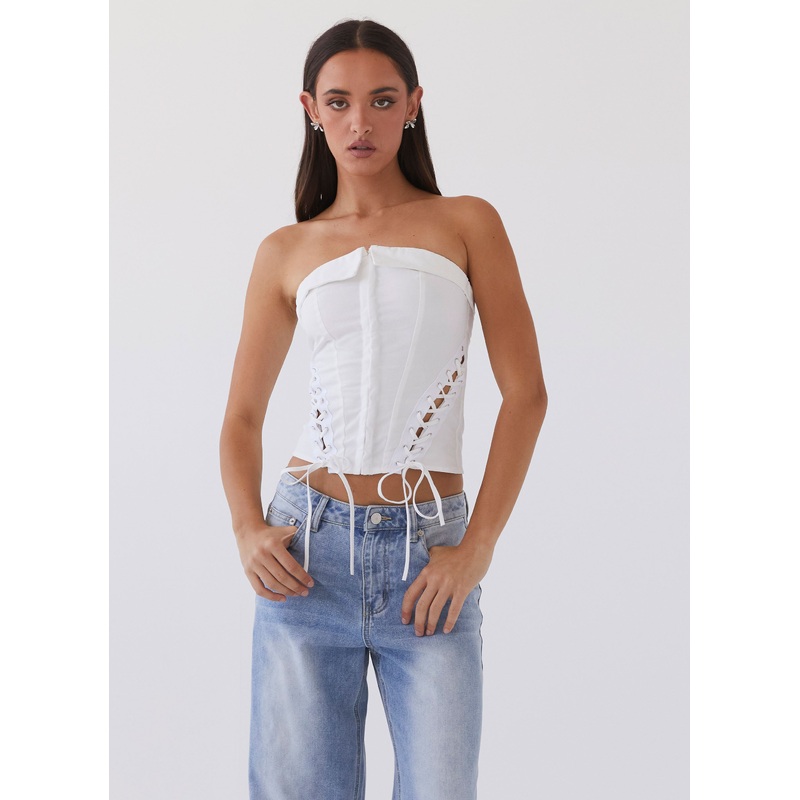 Be My Soulmate Bustier Top – White White US 0