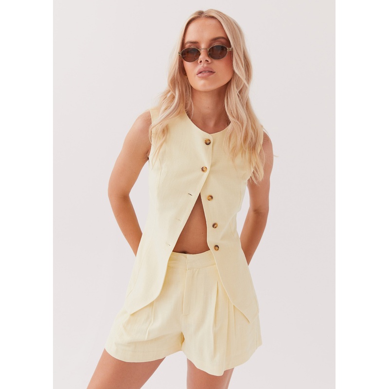 Born For Bordeaux Linen Vest – Lemon Lemon US 0