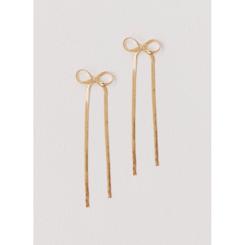 Tinka Bow Earrings – Gold Gold One Size