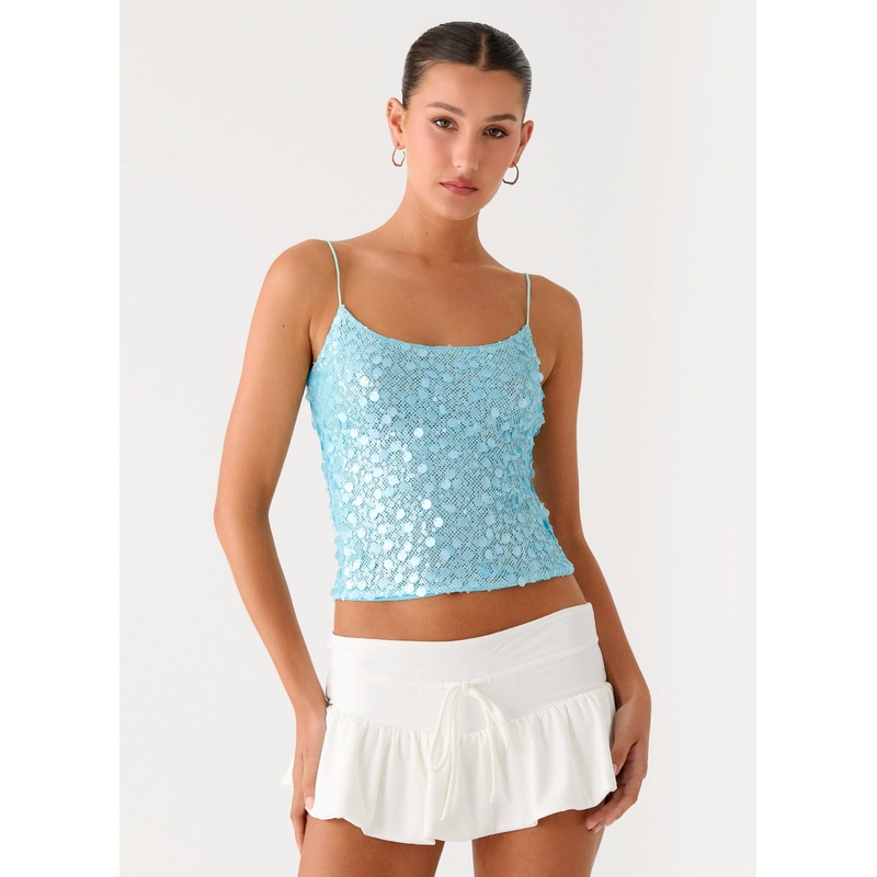 French Exit Sequin Top – Blue Blue US 0