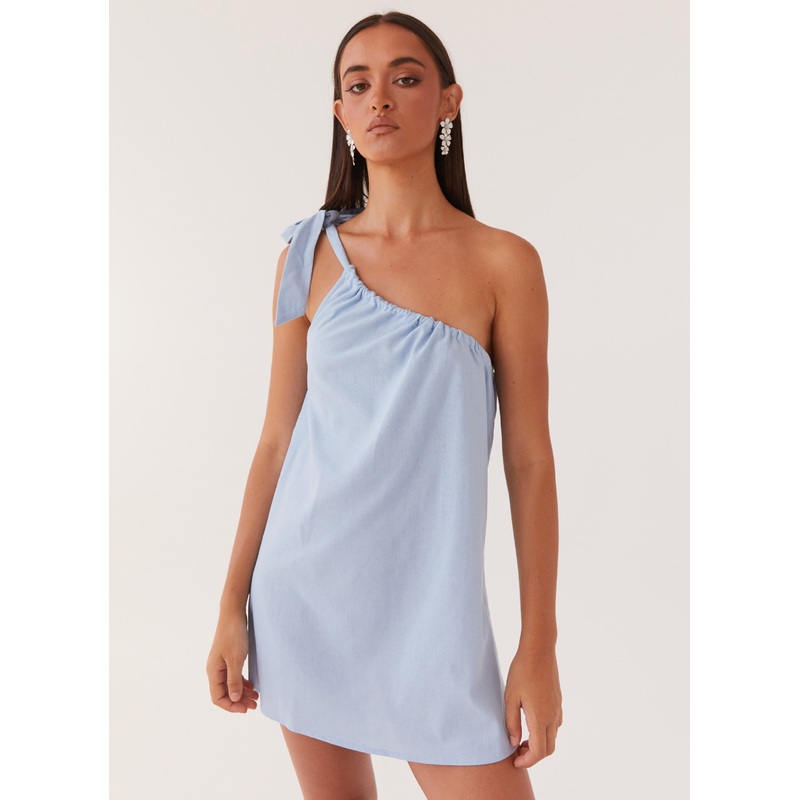 Art Of Waves Linen Mini Dress – Cerulean Cerulean US 0