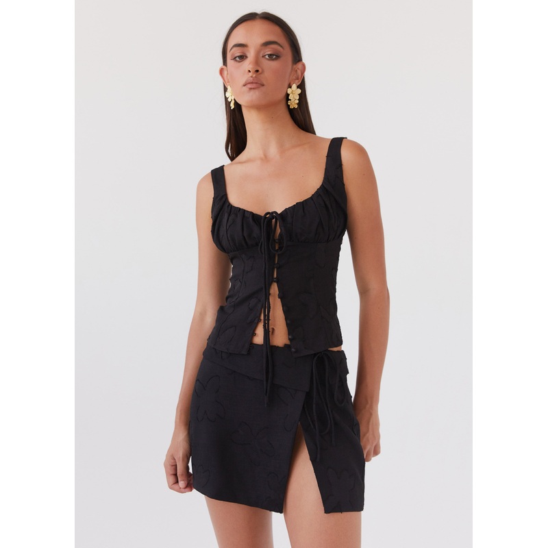 Bianka Tie Top – Black Petal Black Petal US 0