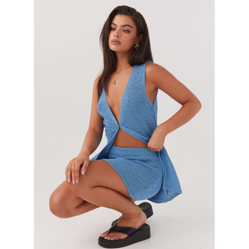 Capri Glow Knit Skirt – Azure Azure XXS