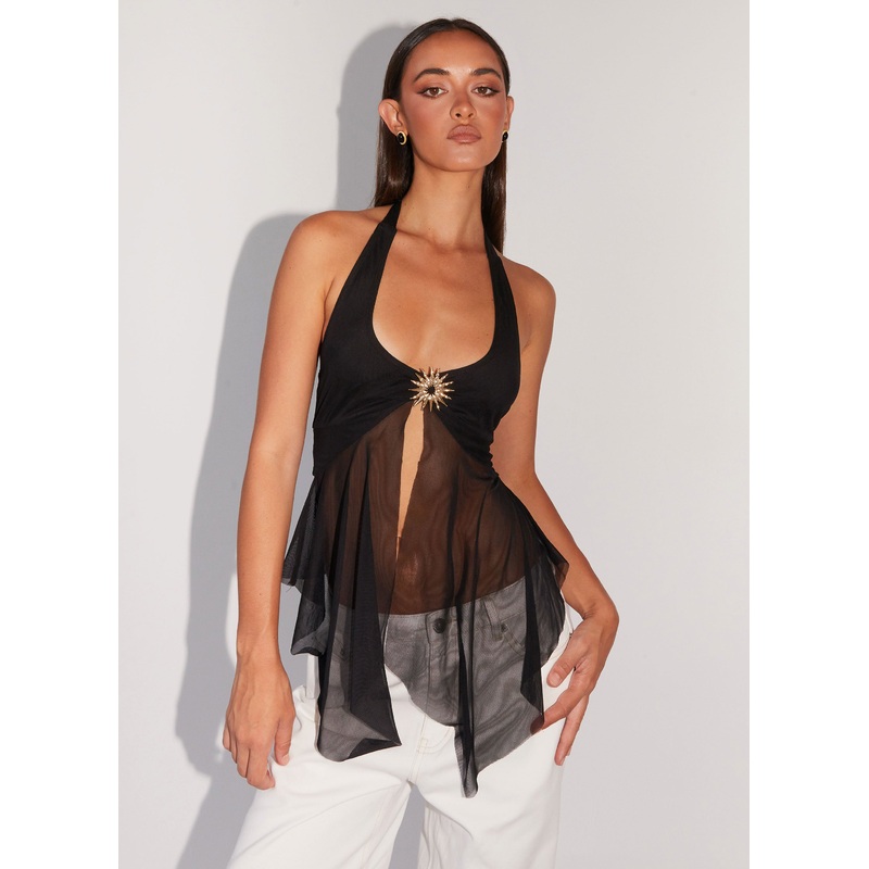 Sunbeam Mesh Top – Black Black US 0