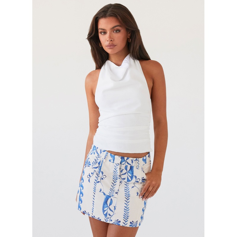 Marissa Linen Mini Skirt – Floral Wave Floral Wave US 0