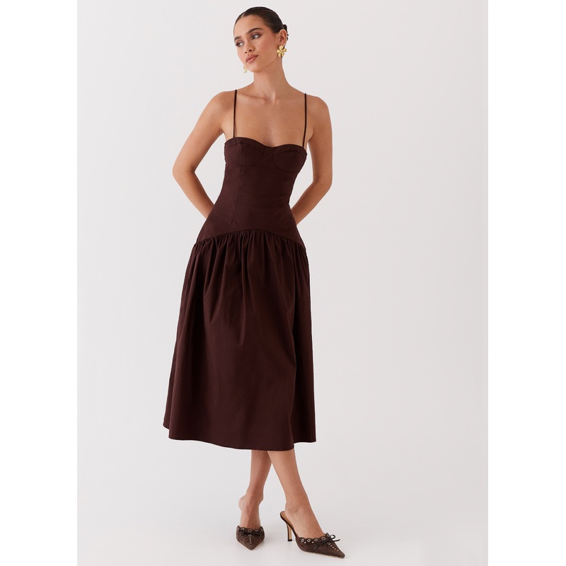 Yvette Corset Midi Dress – Chocolate Chocolate US 0