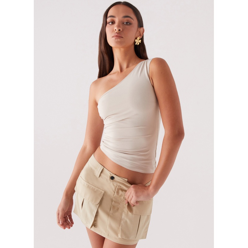 Heart To Heart Cargo Mini Skirt – Beige Beige US 0