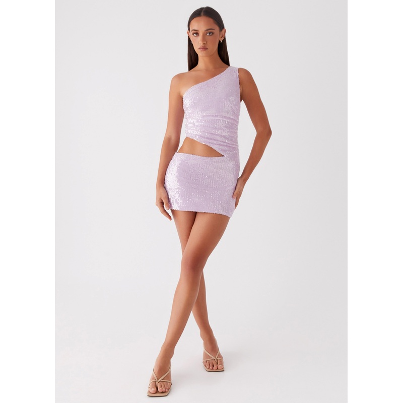 Alannah Sequin Mini Dress – Lilac Lilac US 0