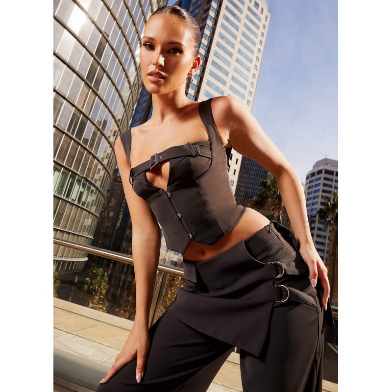 Walk On By Belt Top – Black Black US 0