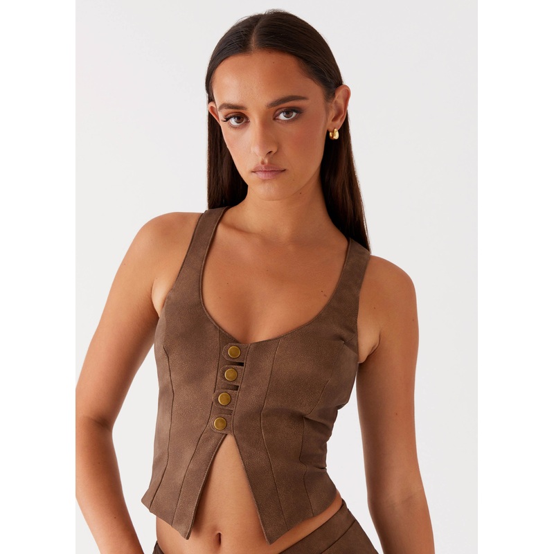 West District PU Top – Brown Brown US 0